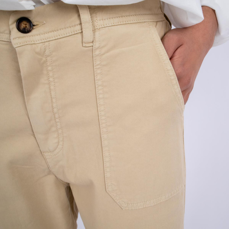 Pantalon Large Poches Plaquées Cality Linen Hod Paris
