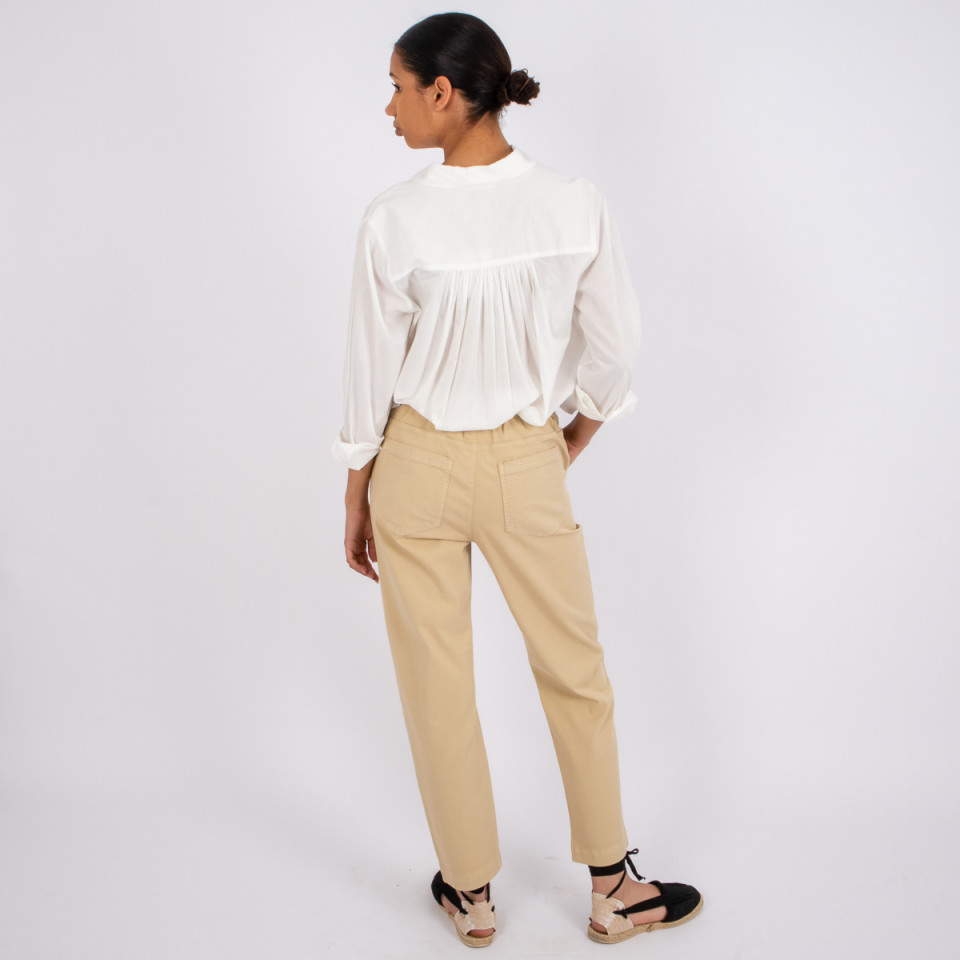 Pantalon Large Poches Plaquées Cality Linen Hod Paris