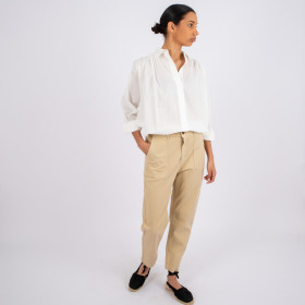 Pantalon Large Poches Plaquées Cality Linen Hod Paris