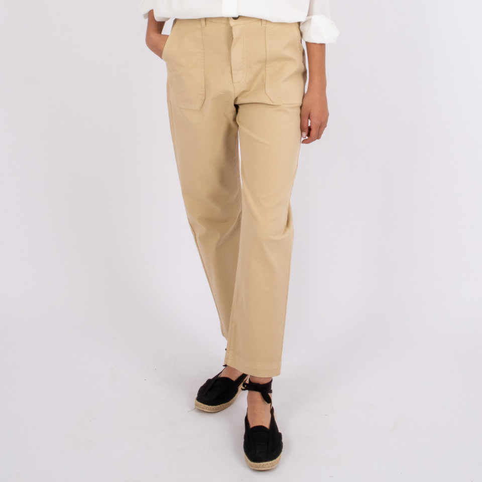 Pantalon Large Poches Plaquées Cality Linen Hod Paris