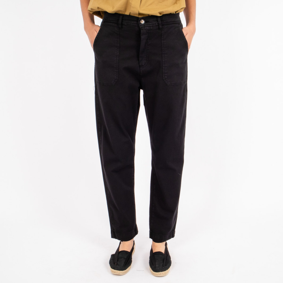 Pantalon Large Poches Plaquées Cality Black Hod Paris