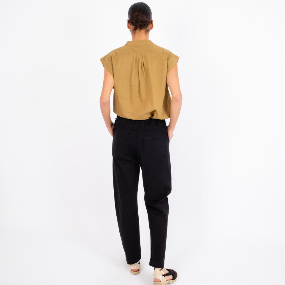 Pantalon Large Poches Plaquées Cality Black Hod Paris