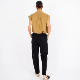 Pantalon Large Poches Plaquées Cality Black Hod Paris