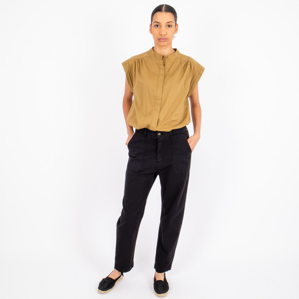 Pantalon Large Poches Plaquées Cality Black Hod Paris