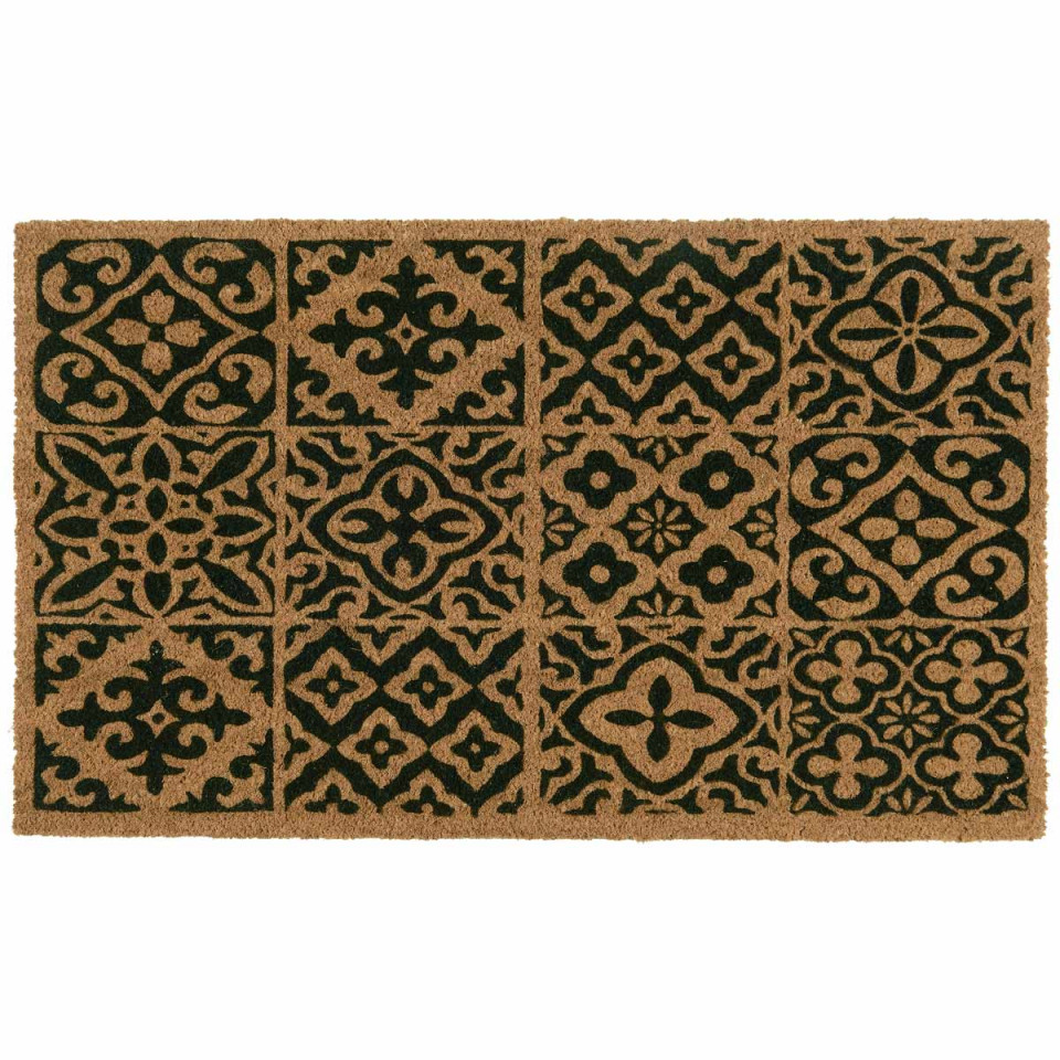 Paillasson Rectangulaire Motif Carreaux Ciment