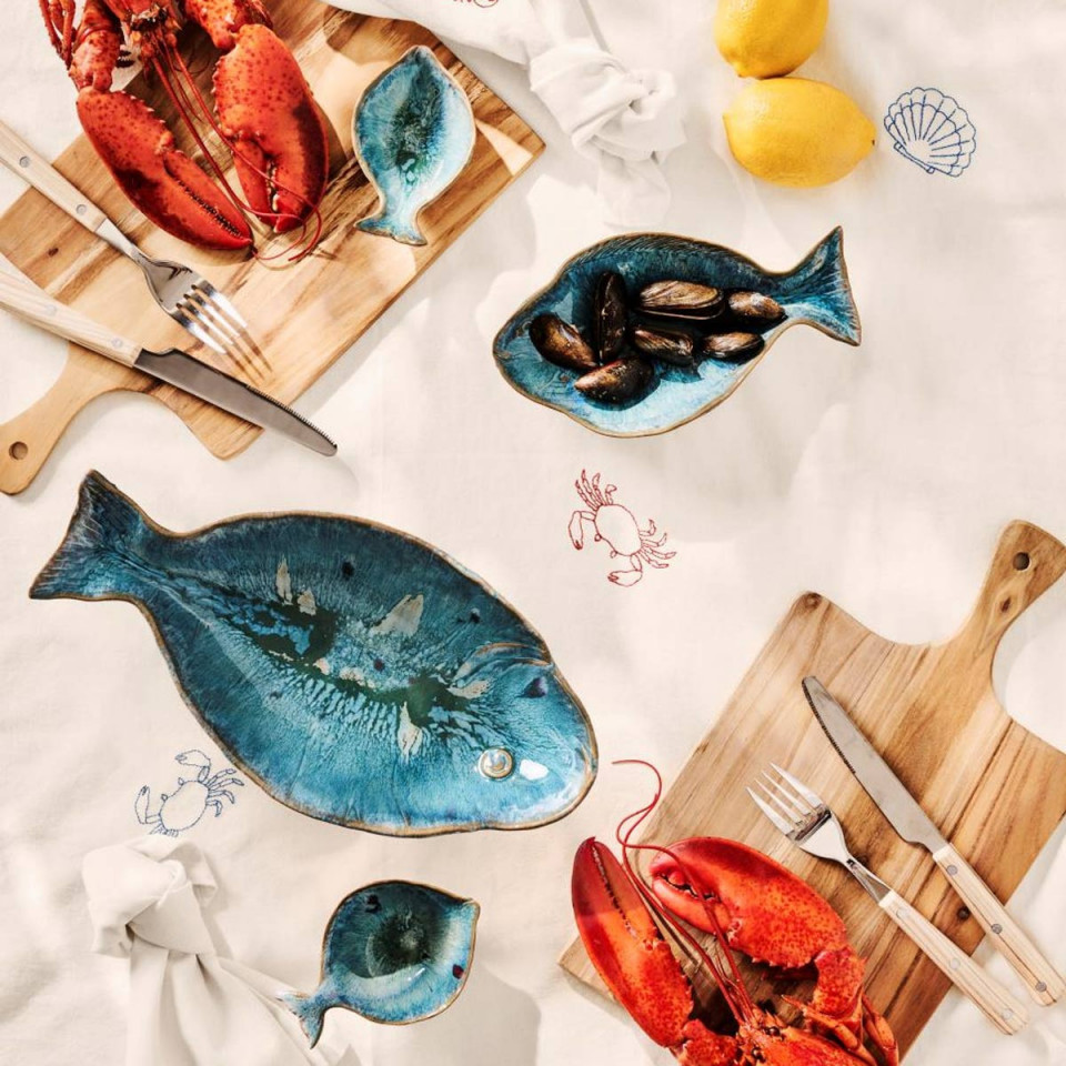 Bol Ocean Blue en Forme de Poisson