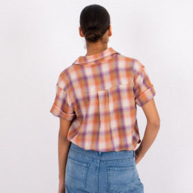 Chemise Manches Courtes Petit Col Leon Ginger check Hod Paris