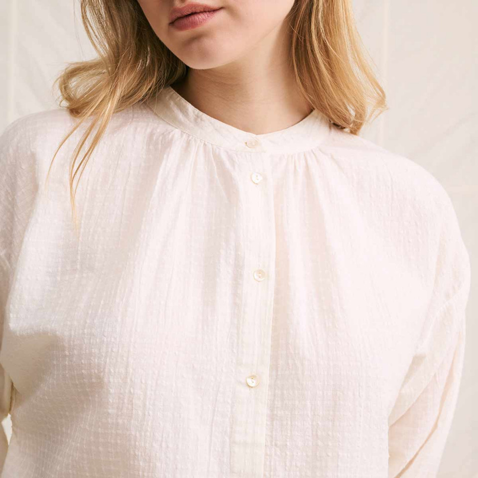 Blouse Coton Gaufré Asma Optic White Hod Paris