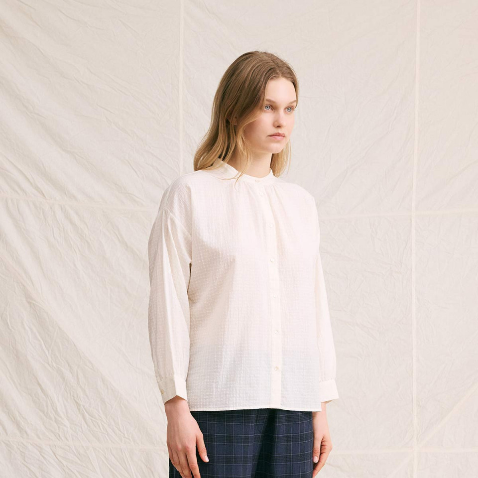 Blouse Coton Gaufré Asma Optic White Hod Paris