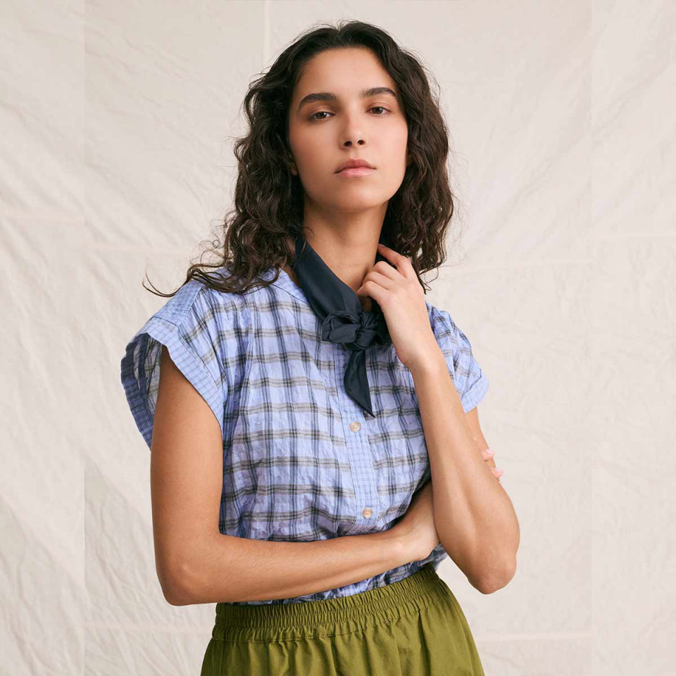 Chemise Sans Manche Amandine lotus mix Hod Paris