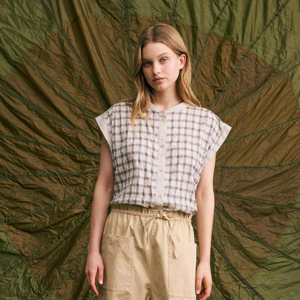 Chemise Sans Manche Amandine cream mix Hod Paris