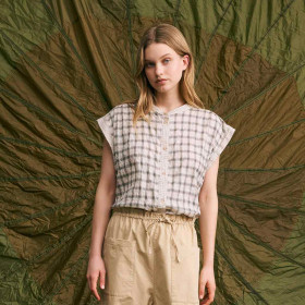 Chemise Sans Manche Amandine cream mix Hod Paris