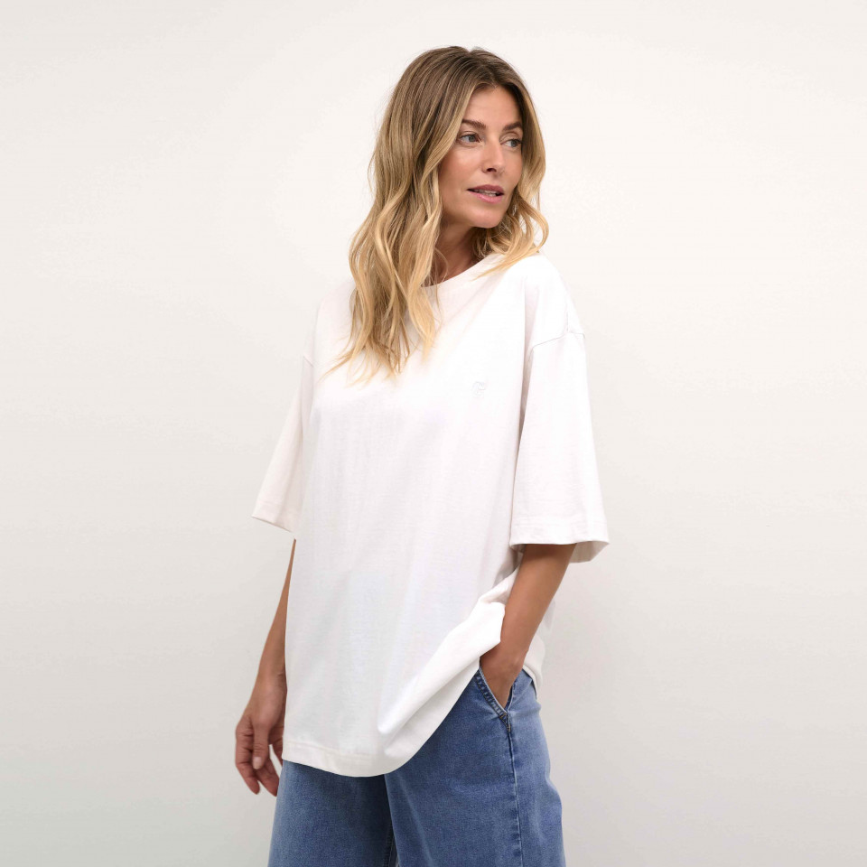 T-Shirt épais Coton 80'S Okina blanc Cream