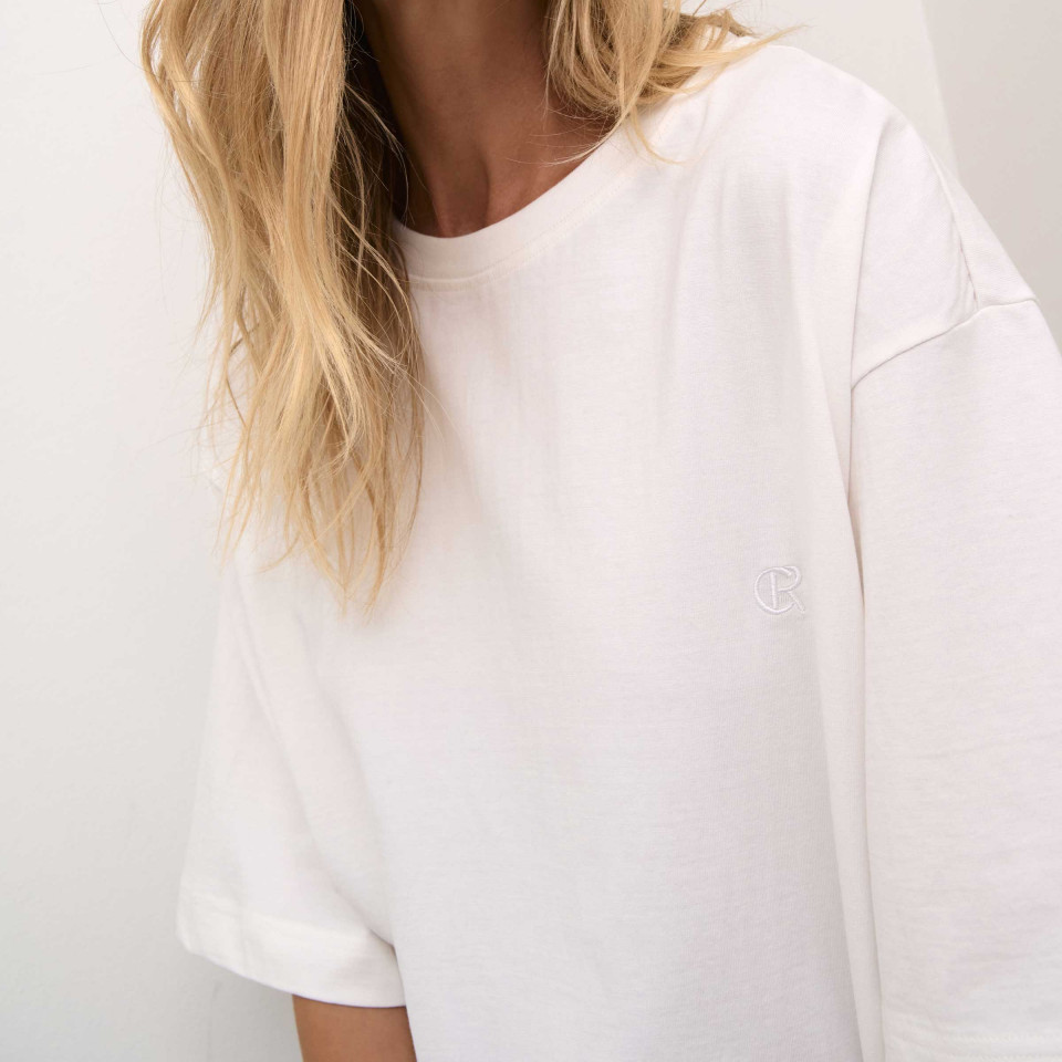 T-Shirt épais Coton 80'S Okina blanc Cream