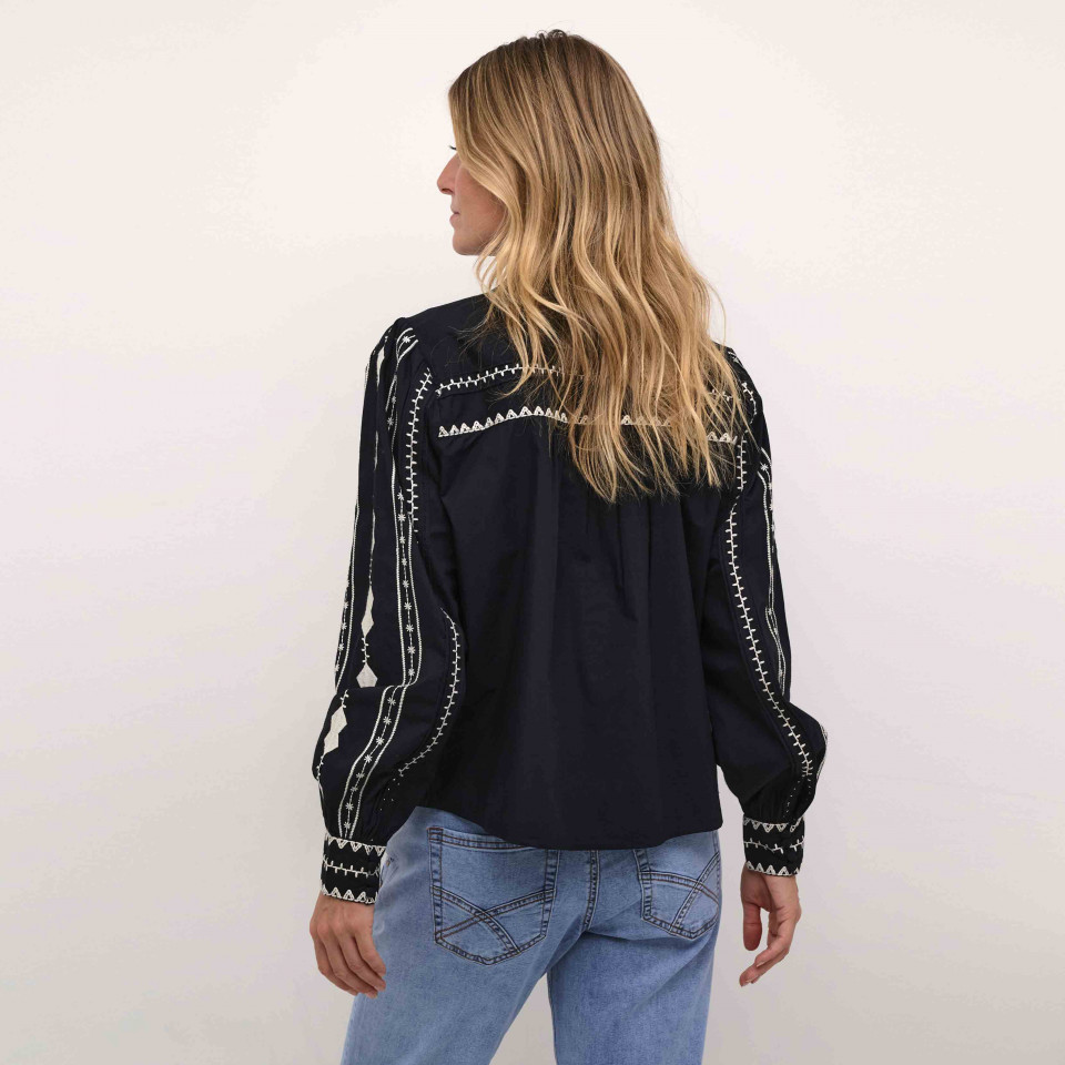 Chemise Brodée Gwen noir Cream