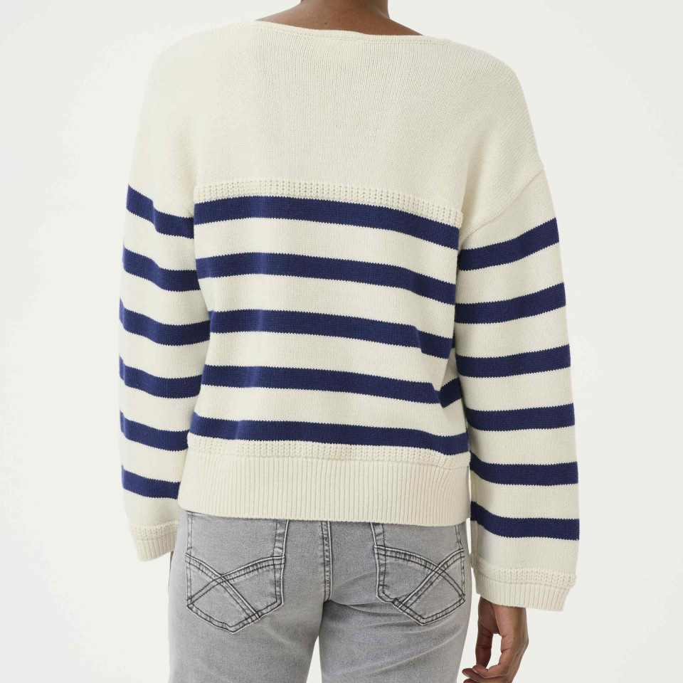 Pull Marinière Coton Col V Muka