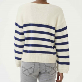 Pull Marinière Coton Col V Muka