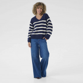 Pull Marinière Coton Col V Muka