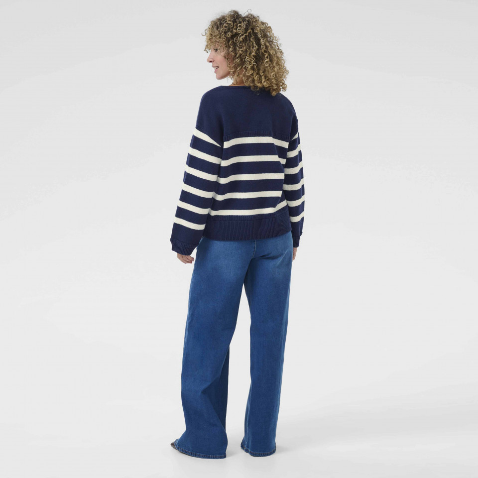 Pull Marinière Coton Col V Muka