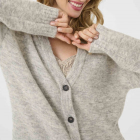 Gilet Moelleux Oversize Blu chiné gris clair cream