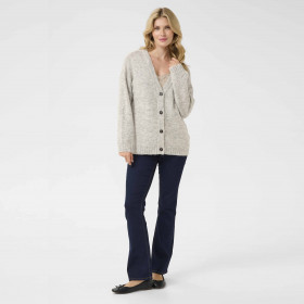 Gilet Moelleux Oversize Blu chiné gris clair cream