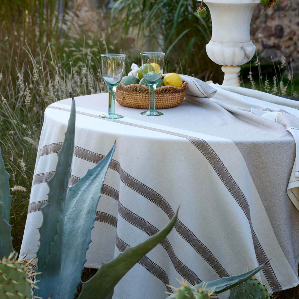 Nappe de Table en Coton avec Rayures AKSEL  