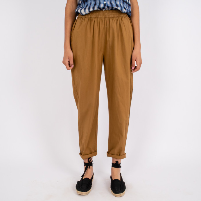 Pantalon Uni Taille Elastiquée Baobab