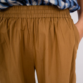 Pantalon Uni Taille Elastiquée Baobab Bronze Hod Paris