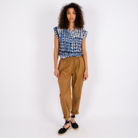 Pantalon Uni Taille Elastiquée Baobab Bronze Hod Paris