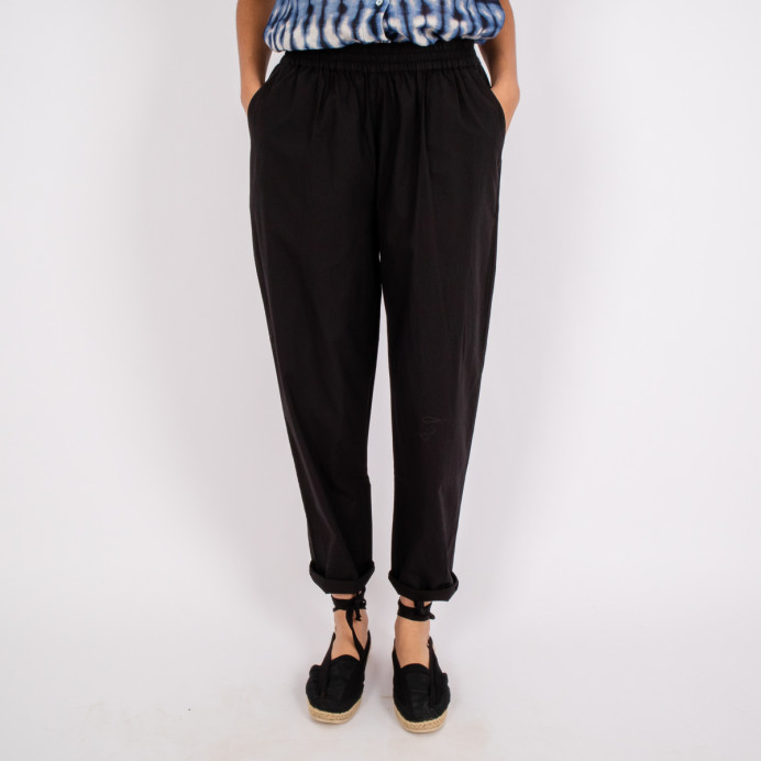 Pantalon Uni Taille Elastiquée Baobab