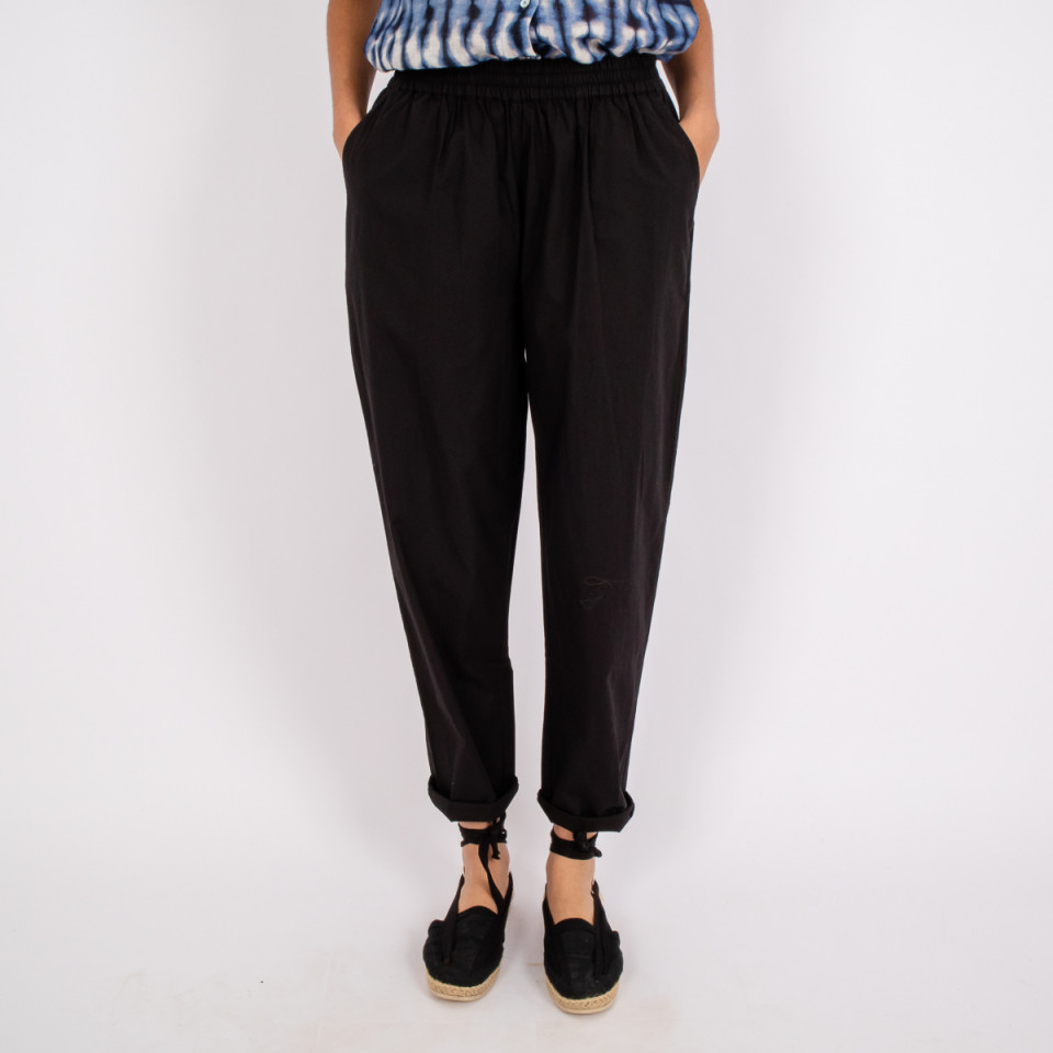 Pantalon Uni Taille Elastiquée Baobab Black Hod Paris