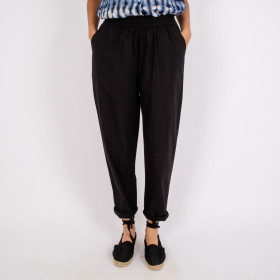 Pantalon Uni Taille Elastiquée Baobab Black Hod Paris