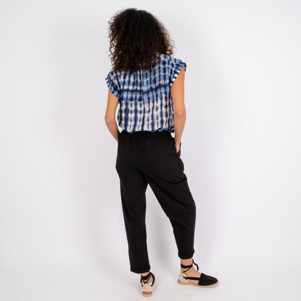 Pantalon Uni Taille Elastiquée Baobab Black Hod Paris