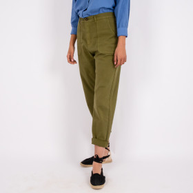 Pantalon Large Poches Plaquées Cality olive Hod Paris
