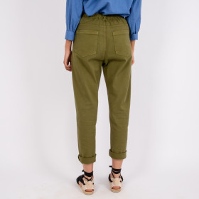 Pantalon Large Poches Plaquées Cality olive Hod Paris
