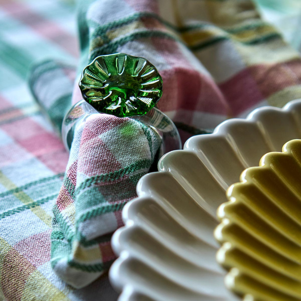 FLORA Serviette de Table à Carreaux Multicolor 