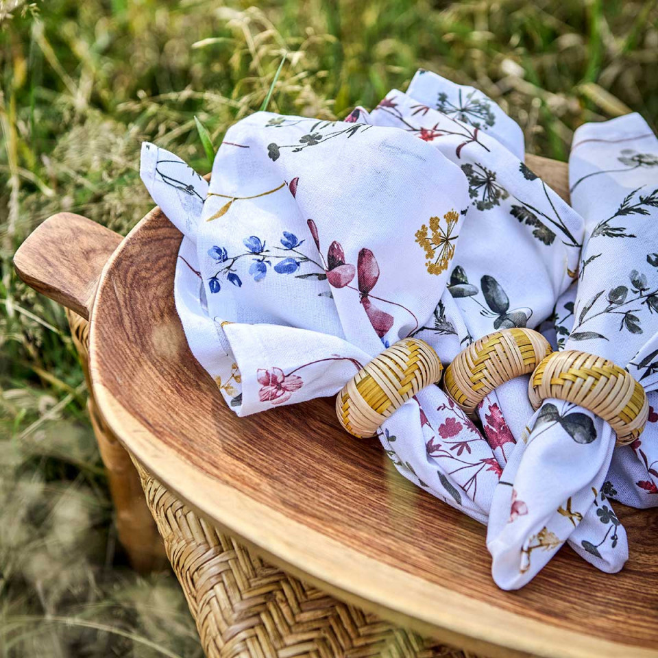 SUNNY Rond de serviette en Bamboo - set de 4 