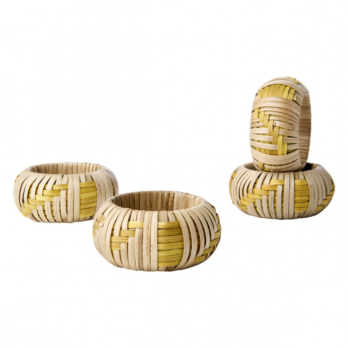 SUNNY Rond de Serviette en Bamboo - Set de 4