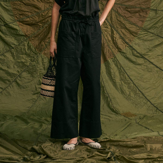 Pantalon Elastique en Coton Babakar black hod paris