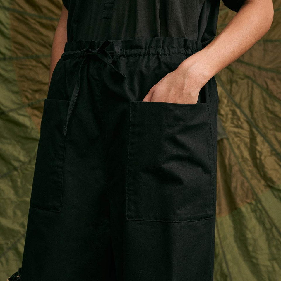 Pantalon Elastique en Coton Babakar black hod paris