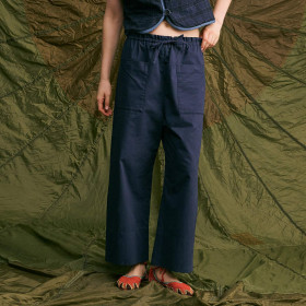 Pantalon Elastique en Coton Babakar navy hod paris
