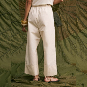 Pantalon Elastique en Coton Babakar cream hod paris