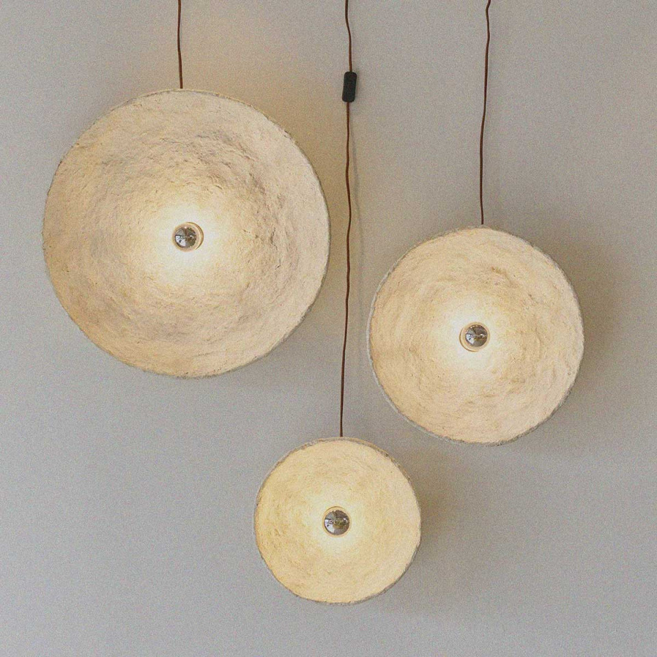 Applique Murale en Papier Mâché Beige EIVISSA  