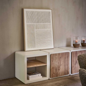 Toile avec Cadre Bois de Pin BLANCHE 