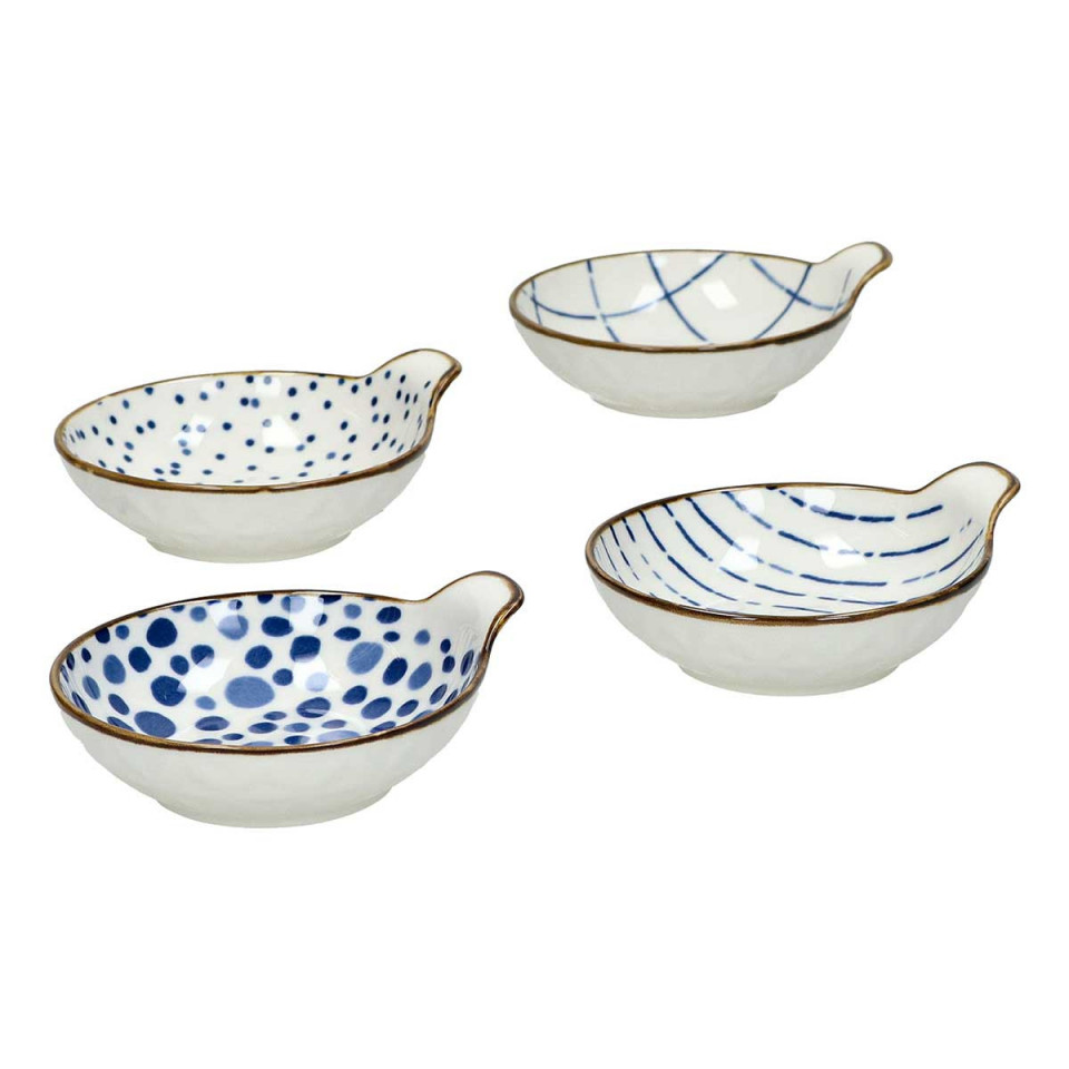 Set de 4 Assiettes Apéritif Bleu ANAFI 