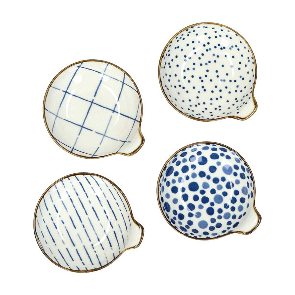 Set de 4 Assiettes Apéritif Bleu ANAFI 