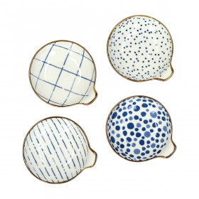 Set de 4 Assiettes Apéritif Bleu ANAFI 