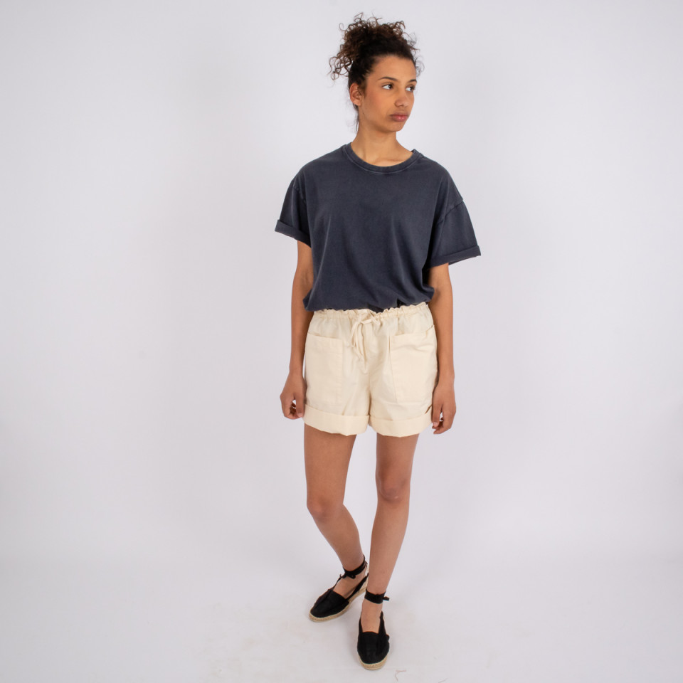 Short Large Taille Elastiquée Douala Cream Hod Paris