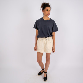 Short Large Taille Elastiquée Douala Cream Hod Paris