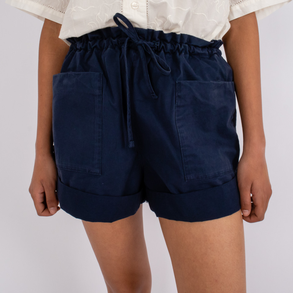 Short Large Taille Elastiquée Douala Navy Hod Paris